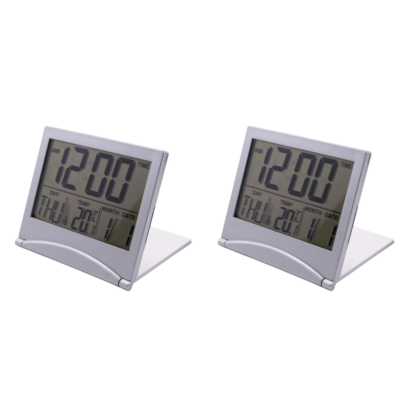 Hndhbfgrt 2X Digital Travel Alarm Clock Battery Operated Large Number Display Clock with Temperature 12/24H Small Desk Clock