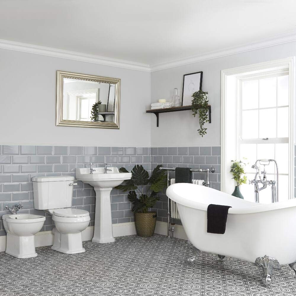 Milano Richmond Double Ended Slipper Bath Close Coupled Toilet Bidet Pedestal Bathroom Basin Sink