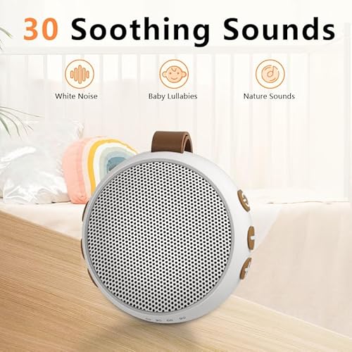 Mini White Noise Machine Sound Machine with 30 Soothing Sounds 32 Volume Levels Baby Portable Sleep Soother Rechargeable Travel Sound Therapy Pink Brown Noise Sleep Machine for Kid Adult - Image 2