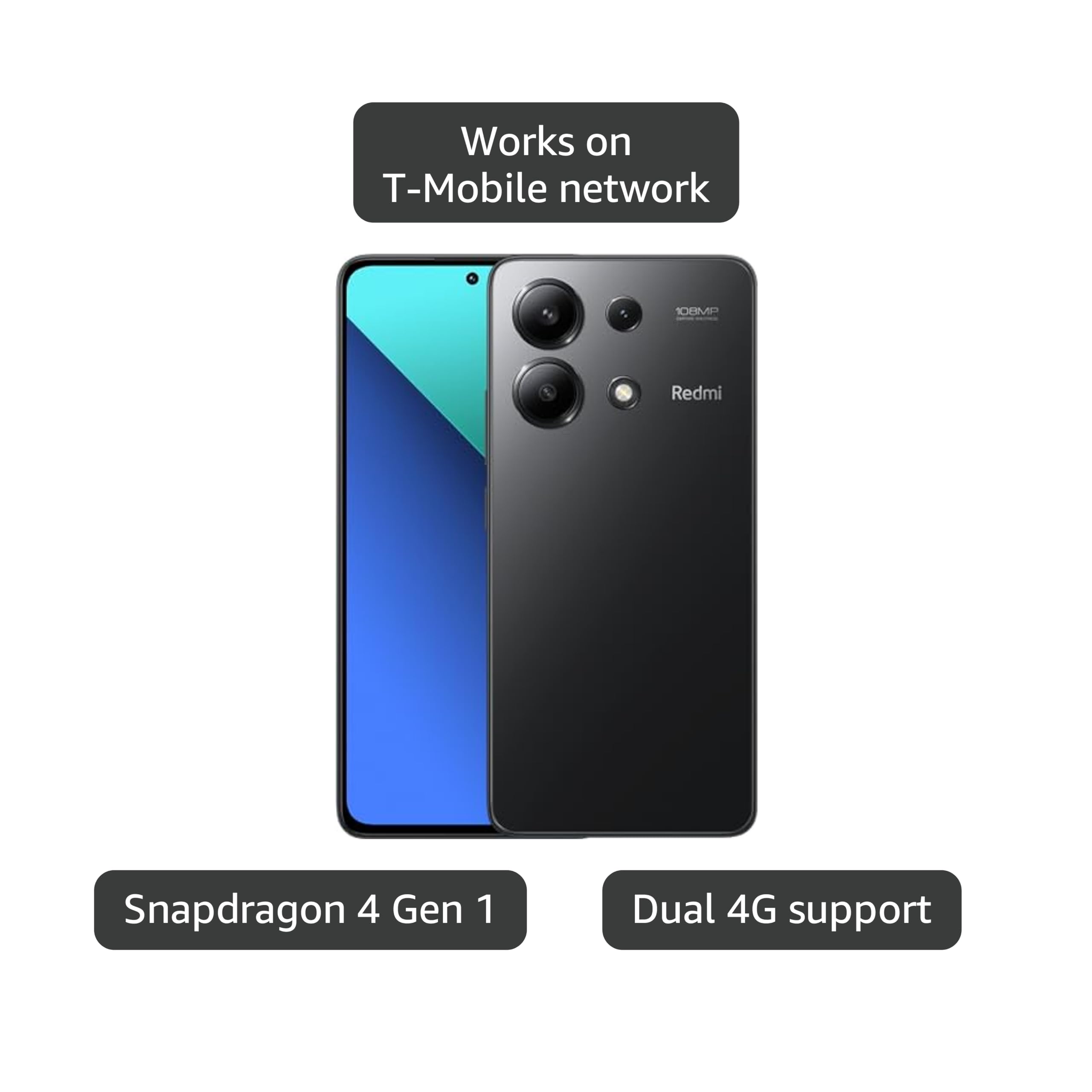 Redmi Note 13 ミッドナイトブラック 8GB/256GB Amazon.com: Xiaomi Redmi Note 13 4G LTE (256GB + 8GB) 6.67