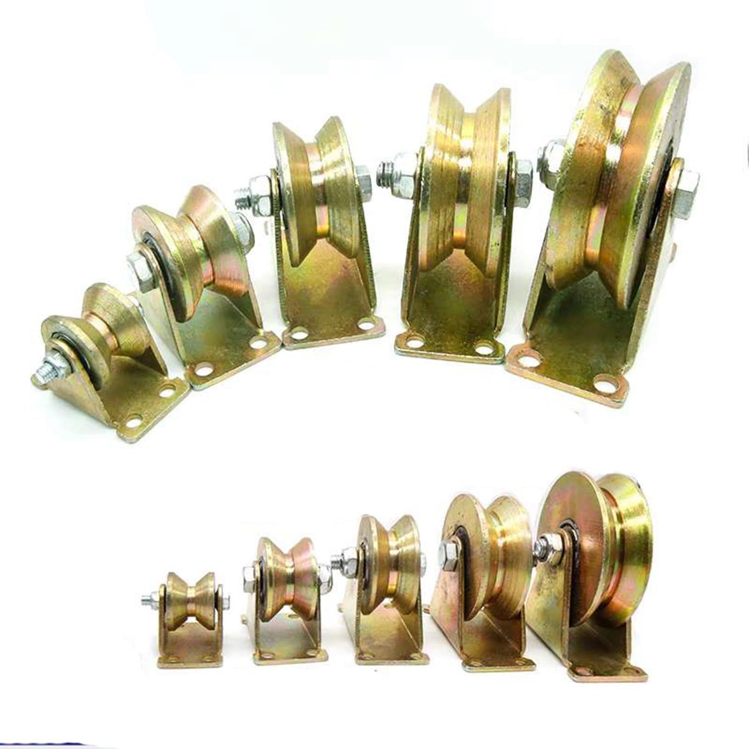 Polea de Inversión,2pz Rueda con Ranura en V,Ruedas Poleas para Cuerda,Polea de Elevación de Acero,Polea con Polea con Rodamiento de Bolas para Cuerdas Motores,con Tornillos (119mm)