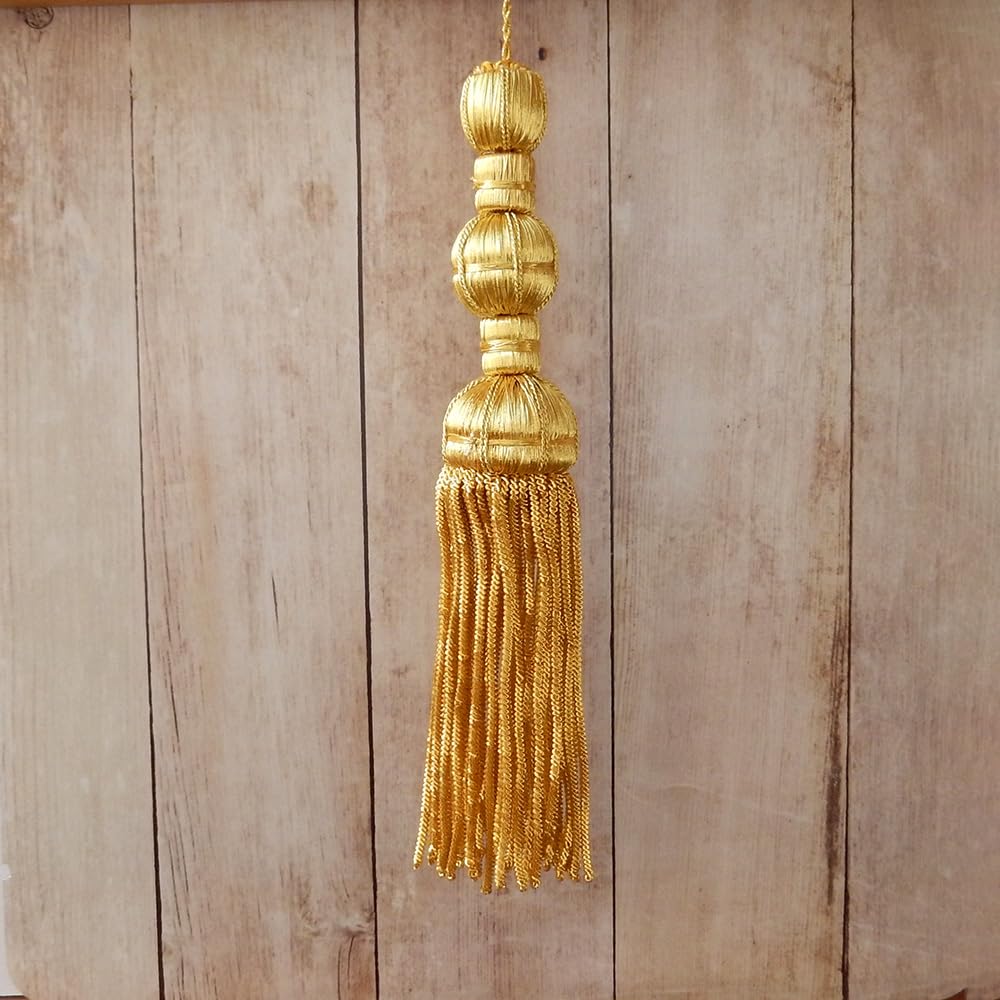 Borla de oro dorado de 20 cm ideal para personalizar cortinas de salón