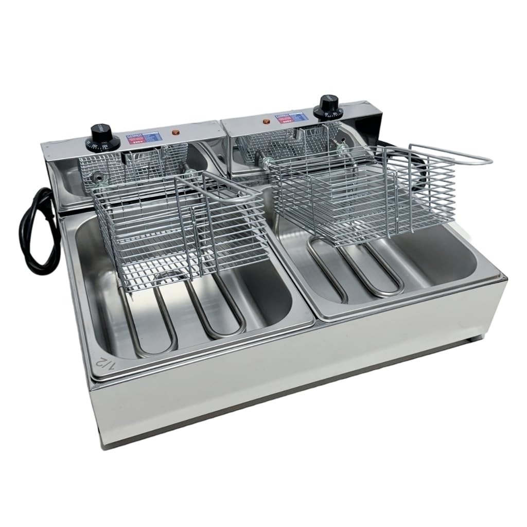 Fritadeira Elétrica Industrial 2 Cubas Inox 10 Litros(220)