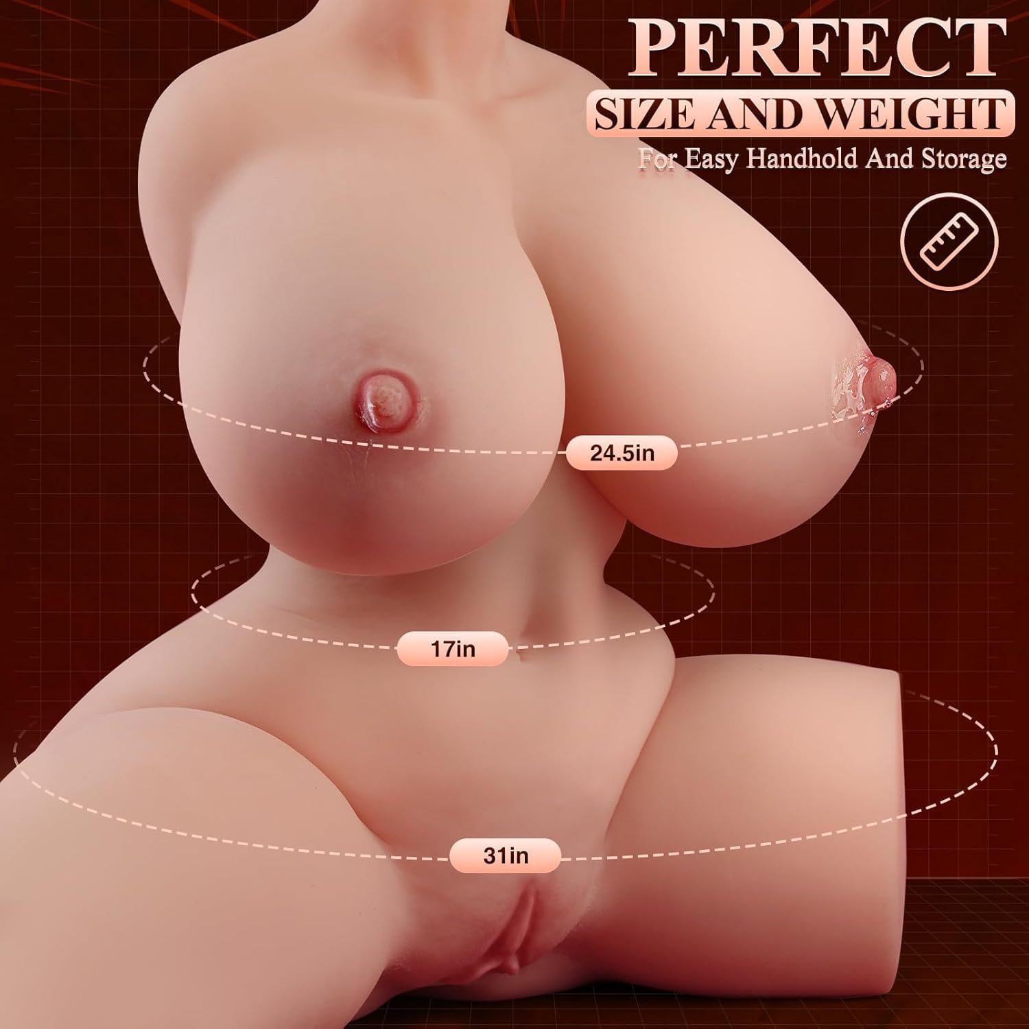 BIG SHOCKED Sex Doll Torso Male Sex Toy: 20 Pound