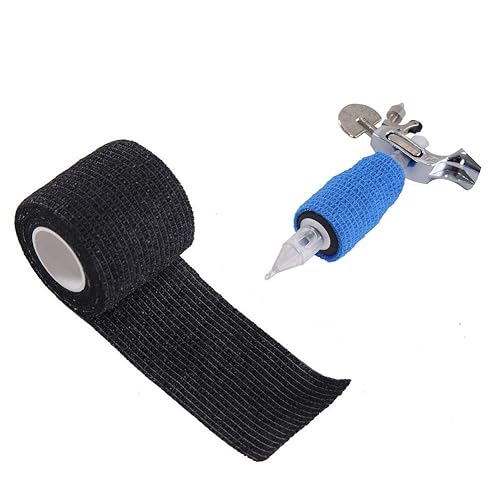 Miniatura 5 de 12 unidades desechables cohesivas para tatuajes de 2 pulgadas x 5 yardas, vendaje autoadhesivo transpirable y cohesivo para vendaje elástico