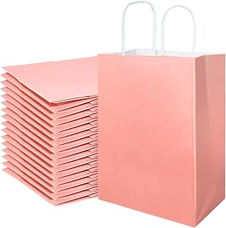 36PCS Small Party Favor Bags Kraft Paper Bags with Handles Bulk Gift Bags Goodie Bags for Birthday Party Paper Shopping Bags Kraft Bags Paper Gift Bag Gift Bags With Handles 5.9x3.25x8.26 Inch