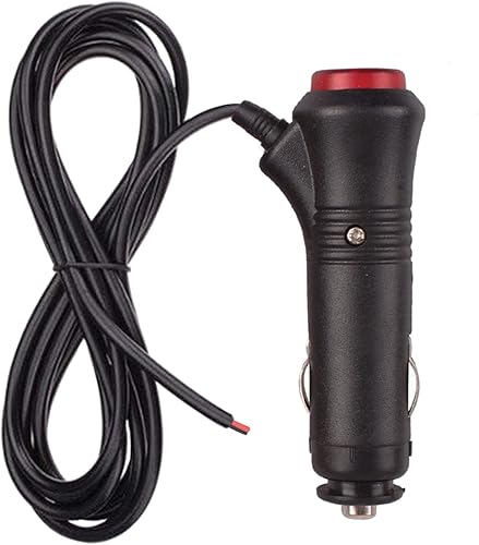 Enchufe para encendedor de cigarrillos con botón de interruptor LED, adaptador universal para encendedor de cigarrillos de coche - 12V24V 5A - con