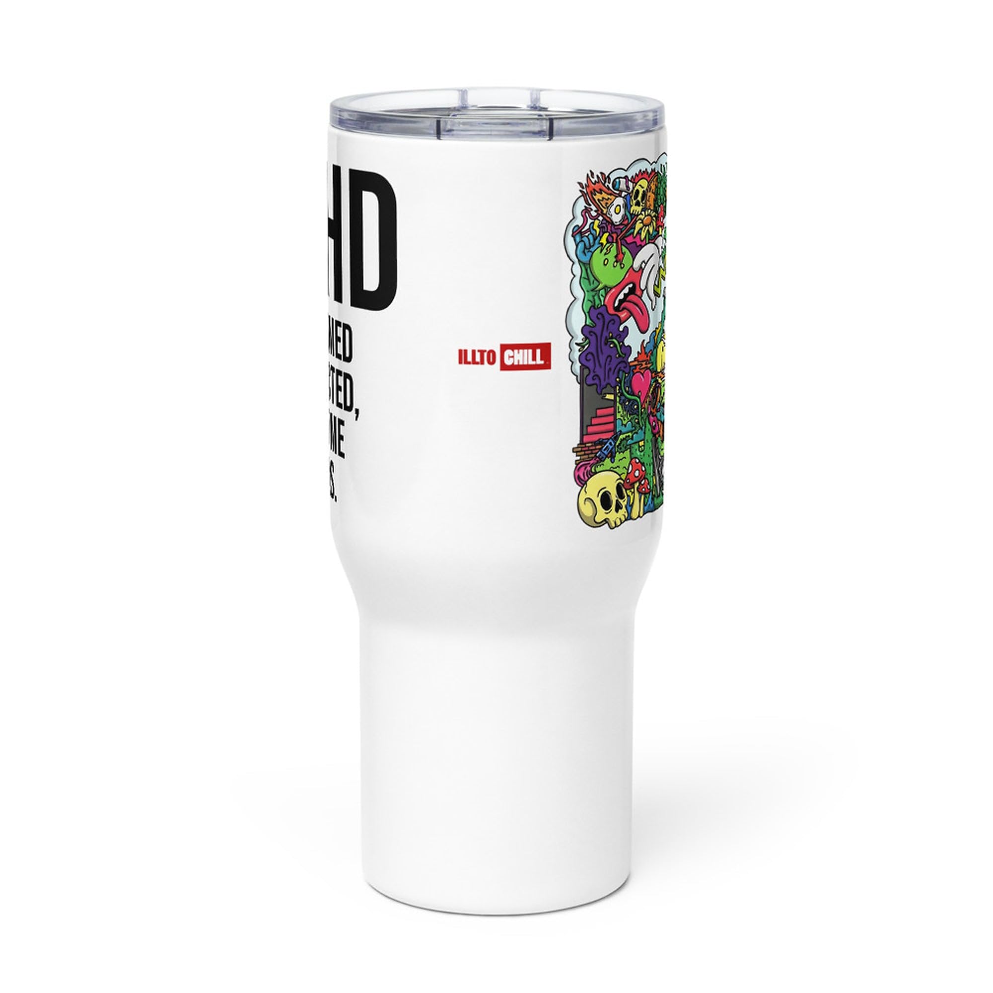 Taza de Viaje TDAH con Asa, Regalo de Concienciación para Adultos con TDAH