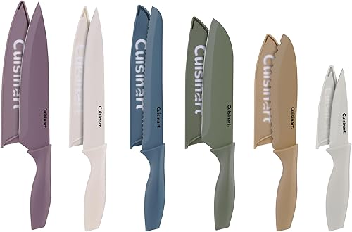 Cuisinart Advantage - Juego de cuchillos de cocina de 12 piezas, cuchillos de acero inoxidable con revestimiento antiadherente de calidad