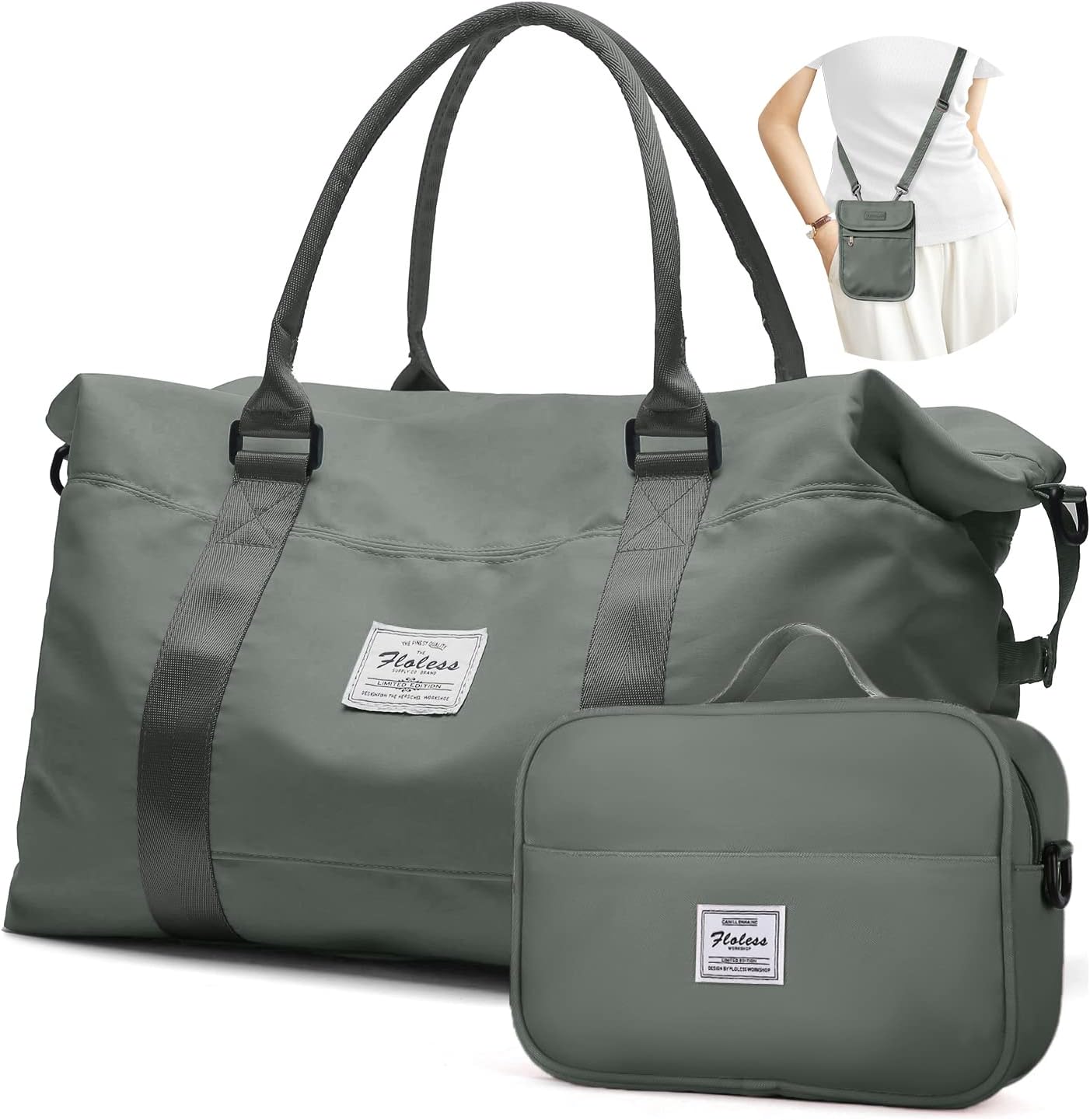 Weekender Bag for Women, Travel Bag with Toiletry Bag, Duffel Overnight Carry on