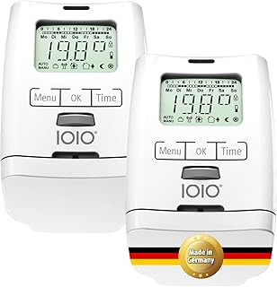 2 Stück IOIO Elektronisches Heizungsthermostat HT 2000 | Heizkosten sparen bis 30% | Made in Germany | Einfache Installation | Heizkörperthermostat | Heizkörper Heizungsregler | Heizthermostat