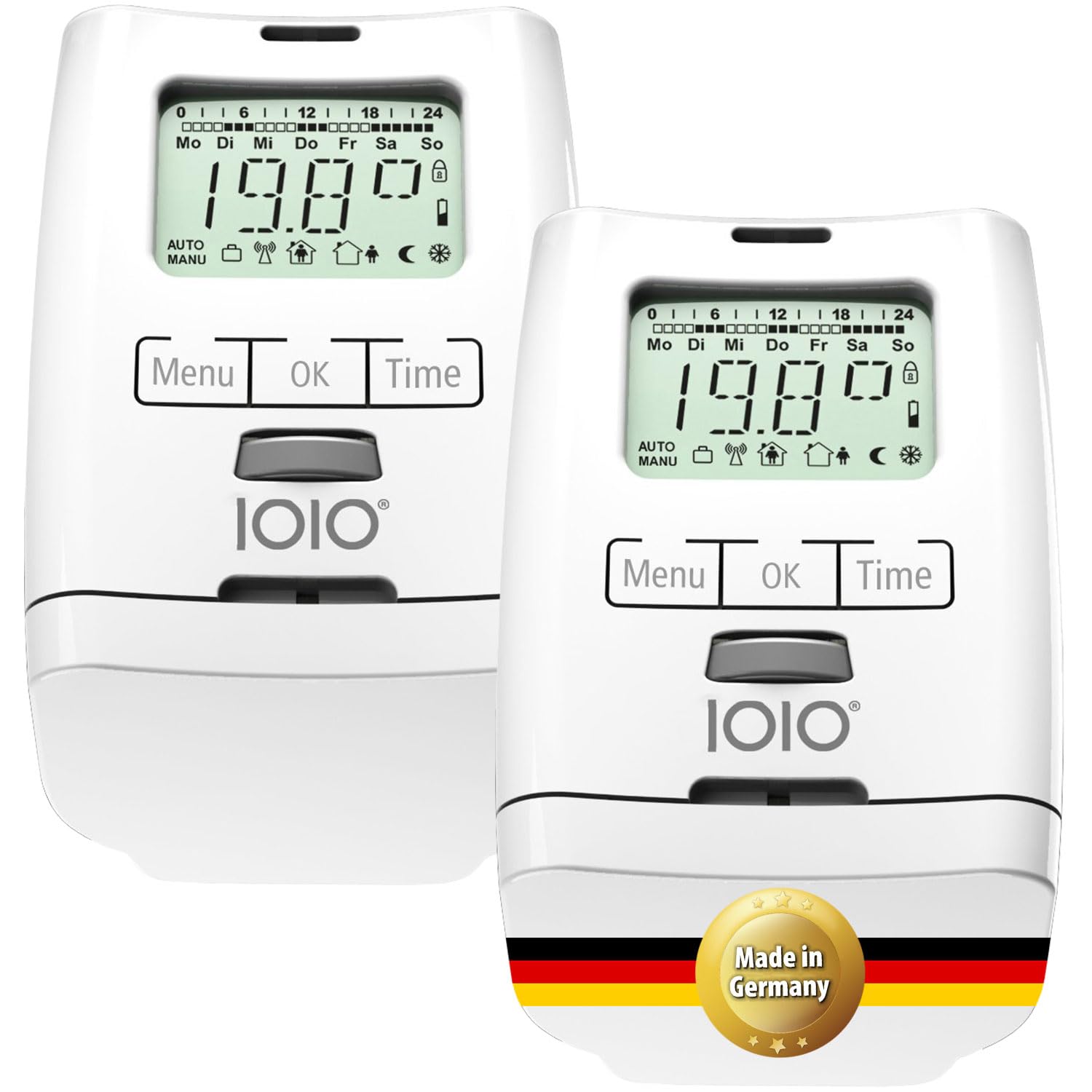 Termostato electrónico para radiador, calidad prémium, 2 unidades, con válvula HT 2000, fabricado en Alemania