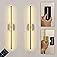 Juego de 2 apliques de pared dorados recargables de tubo lineal a pilas, decoración moderna para despegar y pegar en apliques
