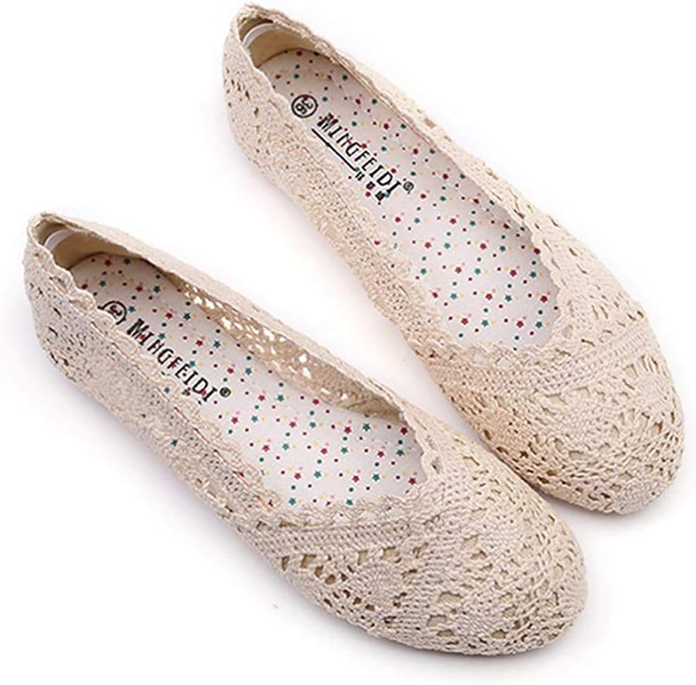 レディース ラウンドトゥ パンプス メッシュ フラットシューズ 痛くない 歩きやすい 透かし ぺたんこ ブラック 黒 ローヒール フ