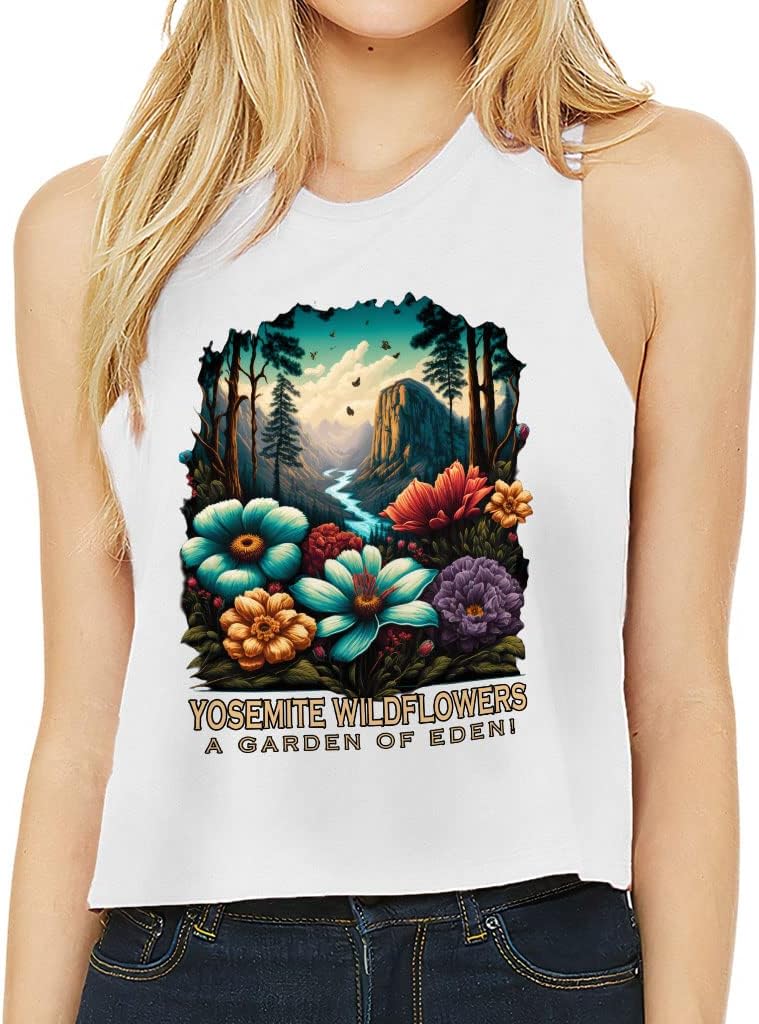 Nature Print Racerback Cropped Tank - Unique Women's Tank - Beautiful Tank Top