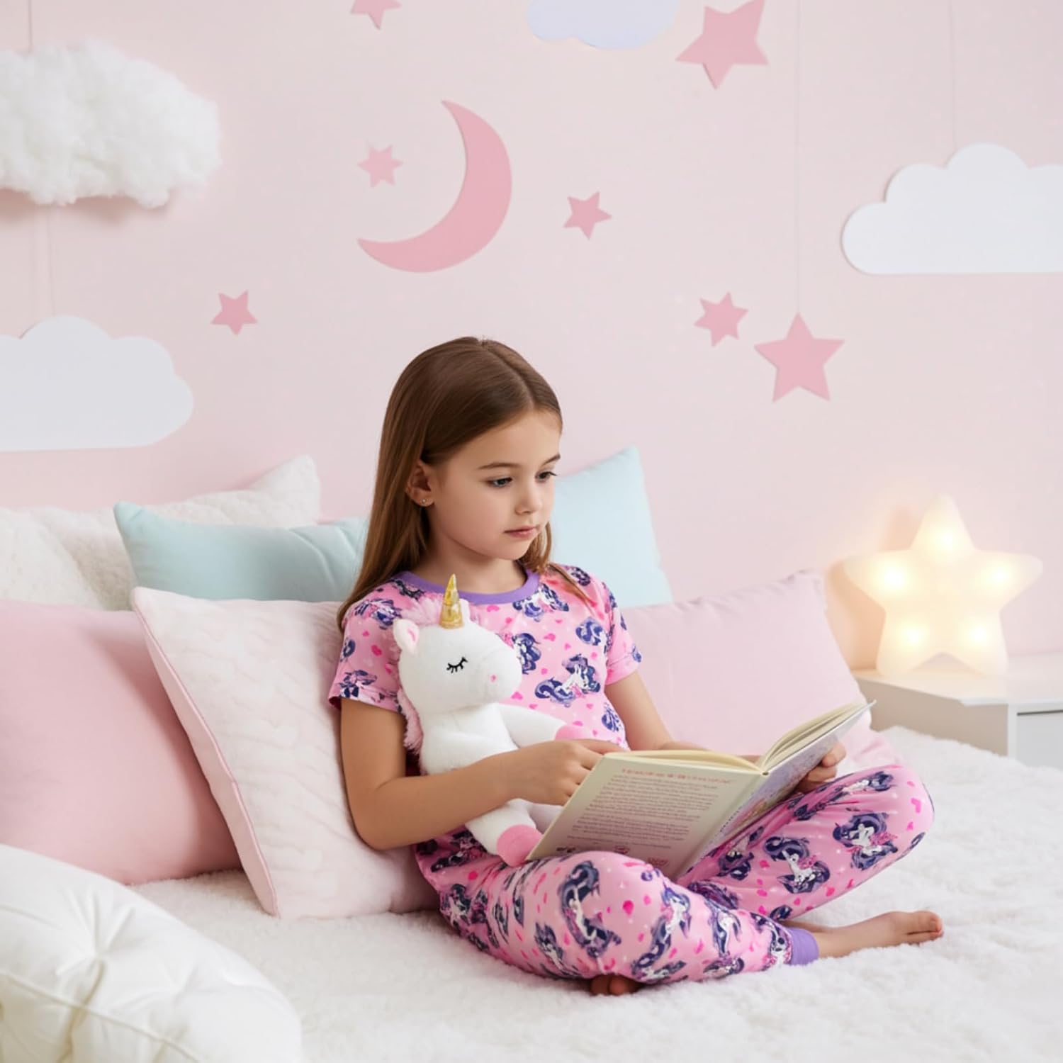 PATPAT Bamboo Viscose Pajamas Sets for Boys Girls Kids Toddler, 3 Pack Shorts & Pants Sleepers, Ultra-soft Snug Fit Pjs 2-12Y - Image 3