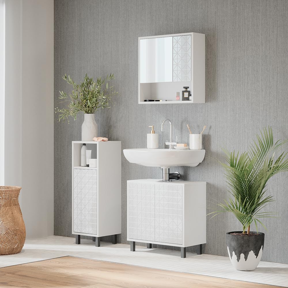 Vicco Midischrank Agasta, Weiß, 30 x 87.2 cm