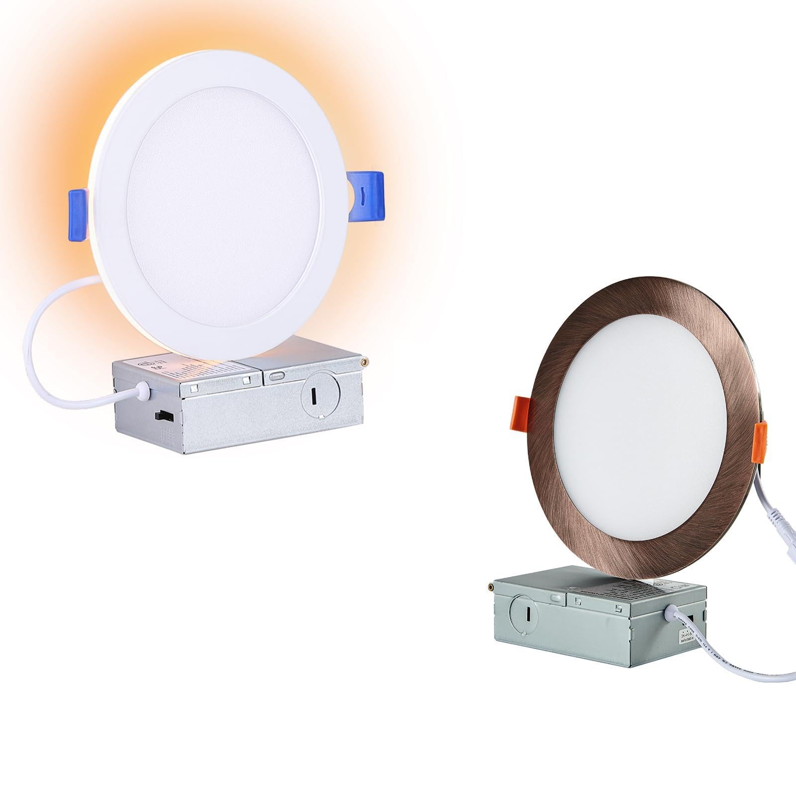 CycevSun 16 Pack 6 Inch Recessed Lighting with Night Light 12 Pack 6 Inch Bronze Recessed Light