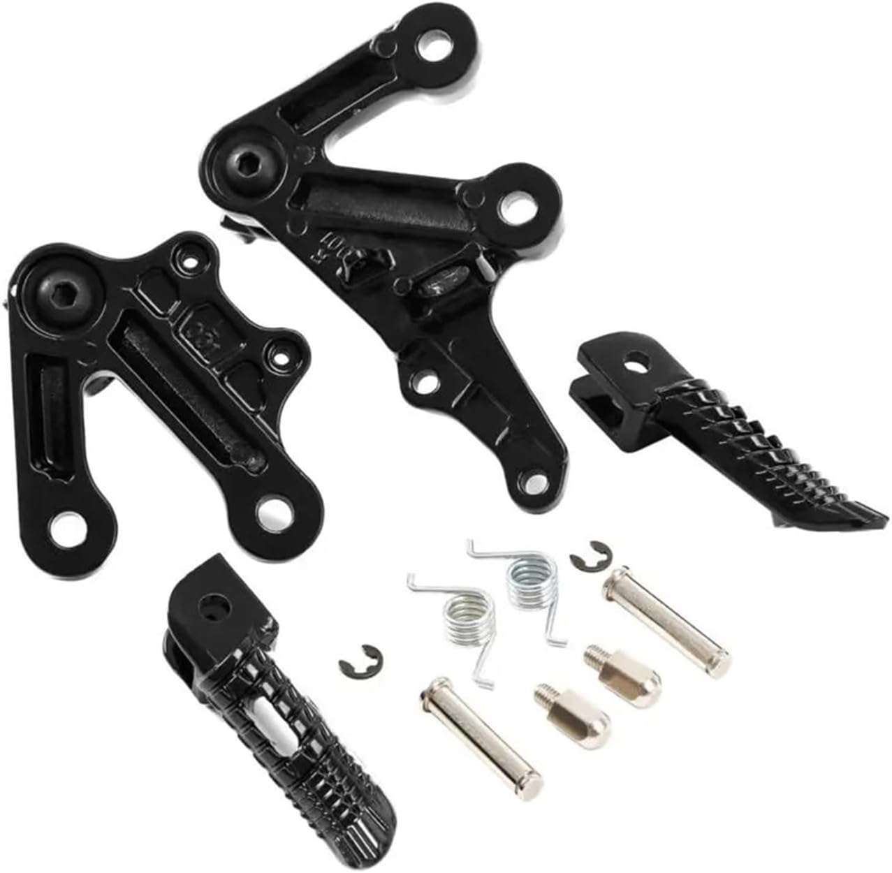 Compatible with GSXR 1000 2003 to 2004 Motorcycle Aluminum Front Footrest(Black)