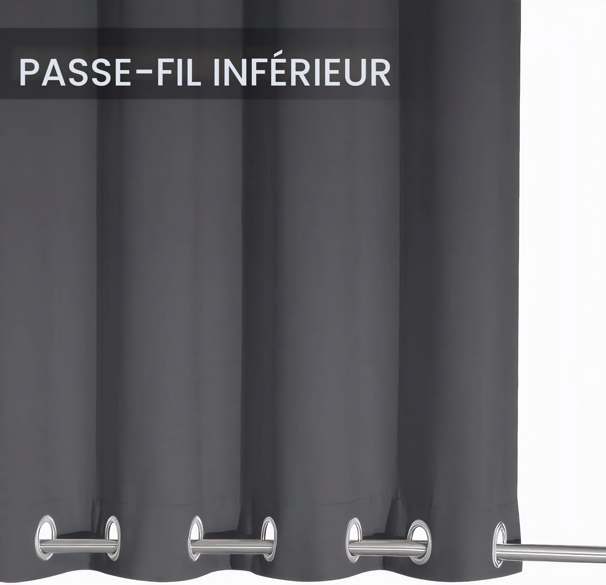 Rideau Exterieur Terrasse,imperméables,Coupe-Vent,Rideau Pergola Extérieur Occultants à Double œillet à Isolation Thermique pour tonnelle de Porte de Jardin,Gris foncé,2 pièces|254x213cm(LxH)