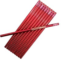 Vista 19 de ezpencils - Lápiz personalizado a granel, lápices redondos, barril de color negro (cuerpo), borrador rojo y virola de latón, paquete de 10