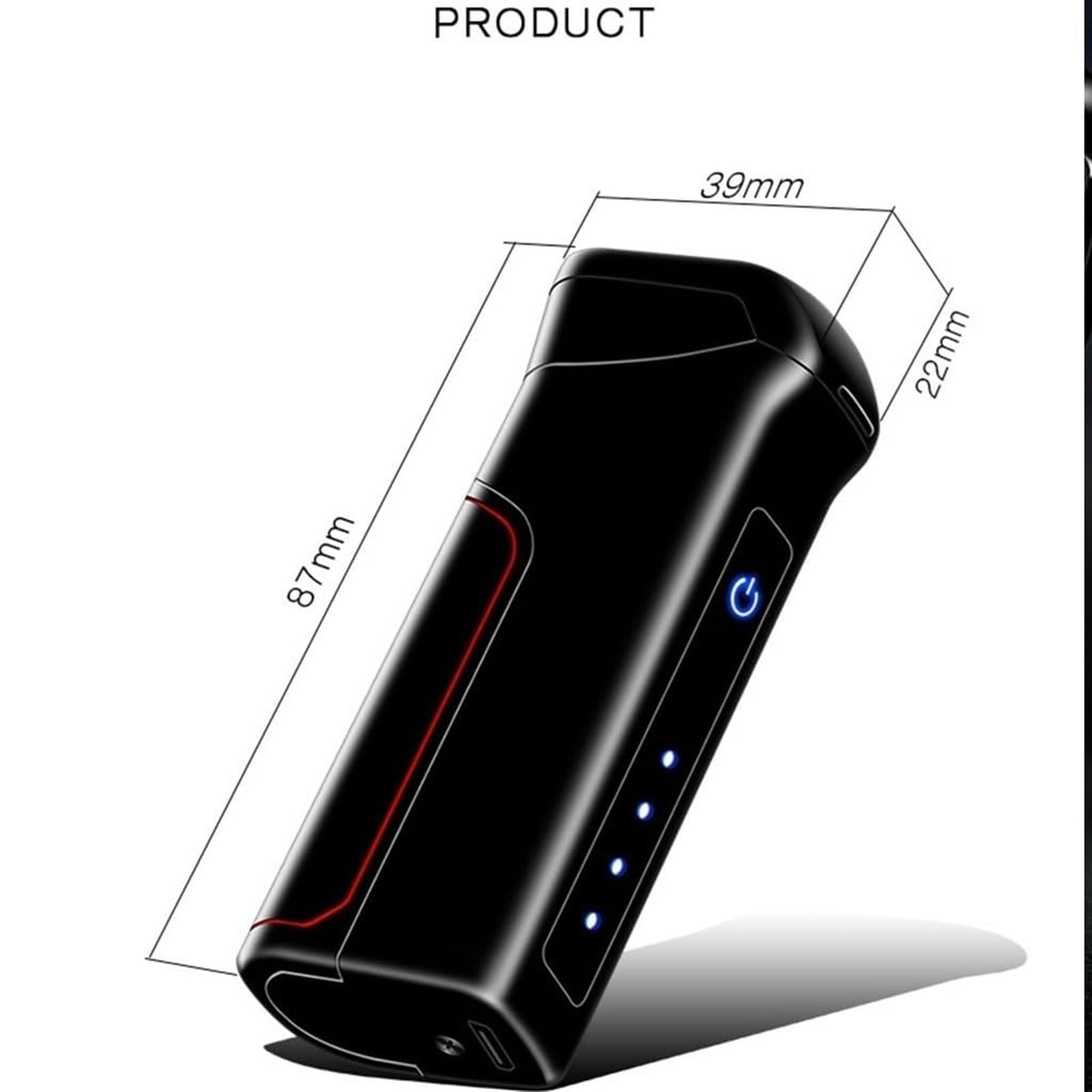 Accendino ad arco elettrico di grande capacità, batteria sostituibile ricaricabile tramite USB, accendino antivento senza fiamma a doppio arco con interruttore con sensore tattile, indicatori di livel