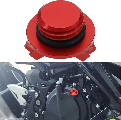 Miniatura 9 de eMagTech Tapón de drenaje de aceite de motor, cubierta de tapón de tuerca de sumidero compatible con Kawasaki M20x2.5 CNC aleación de aluminio