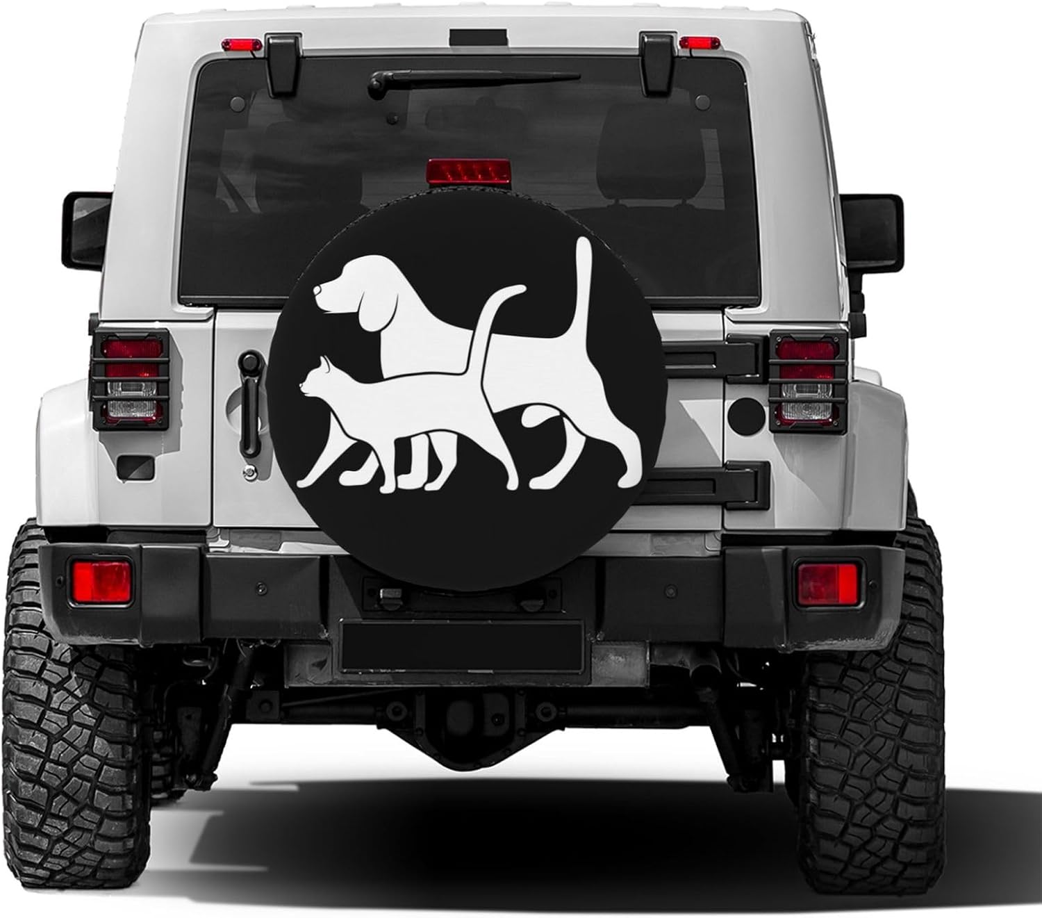 Dog Cat Spare Tire Cover Dust-Proof Wheel Tire Cover Fit Trailer, RV, SUV and Many Vehicle 15inch