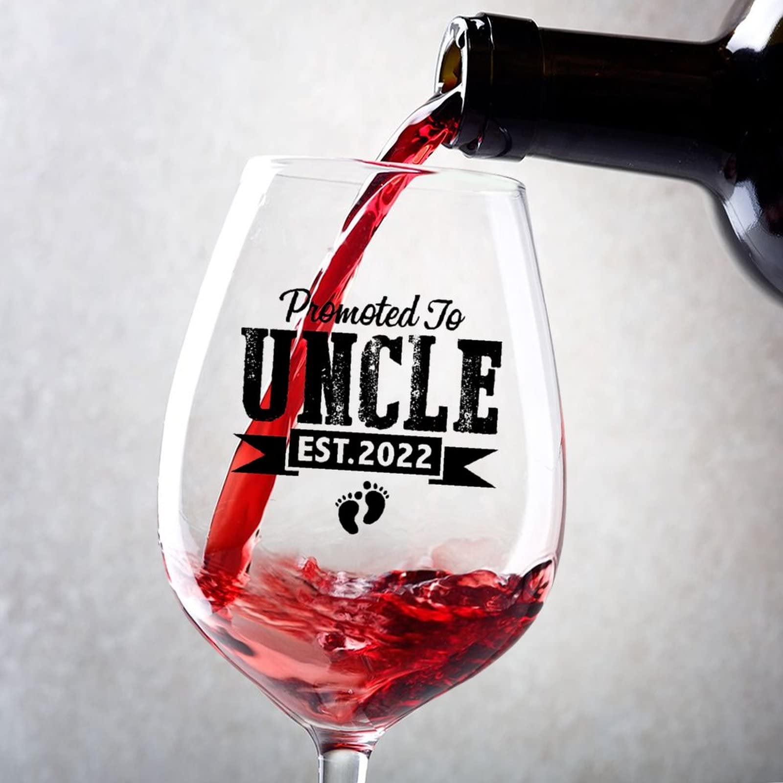 Verres à vin Promoted to Uncle 325 ml lot de 2 pour dégustation blanc rouge