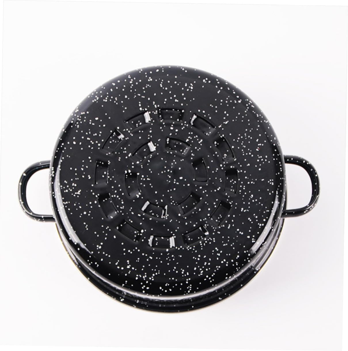 Enameled Roasting Pan with Lid and Double Handles High-temperature Resistant Cooking Pot for Roasting Sweet Potatoes and Meat Oven Baking Dish for Garden Parties and Camping