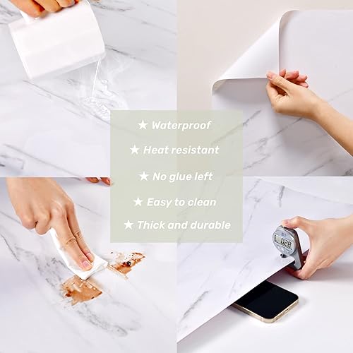 Miniatura 3 de Papel de contacto para encimera, papel tapiz de mármol para encimeras, armarios, cajones, papel tapiz extraíble para dormitorio, baño, impermeable,