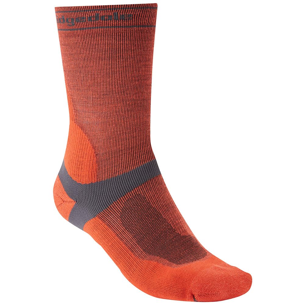 Bridgedale Men's Orange Mtb Mid-Season T2 Merino Sport Boot Length Mountain Bike Socks - Xl