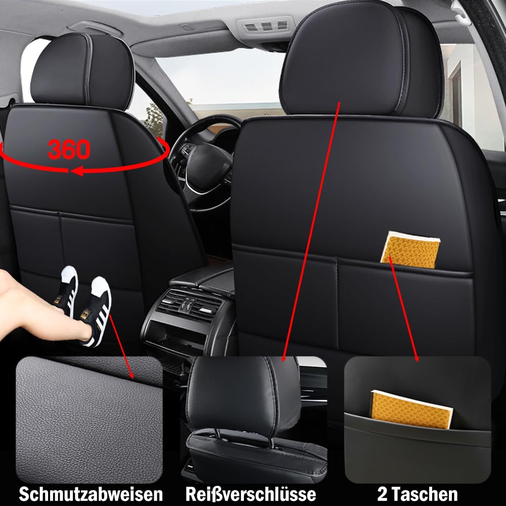 Housse de siège Avant 1 pièce – Cuir PU Respirant et Durable – Protection de siège Universelle pour Voitures, SUV, berlines et camions