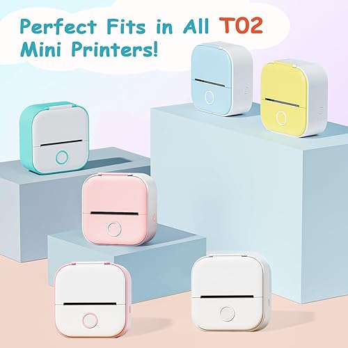 Miniatura 3 de Omezizy Papel térmico moradoverdenaranja para impresora de calcomanías T02, papel adhesivo funciona con mini impresora T02M02XM02L, dura 10 años,