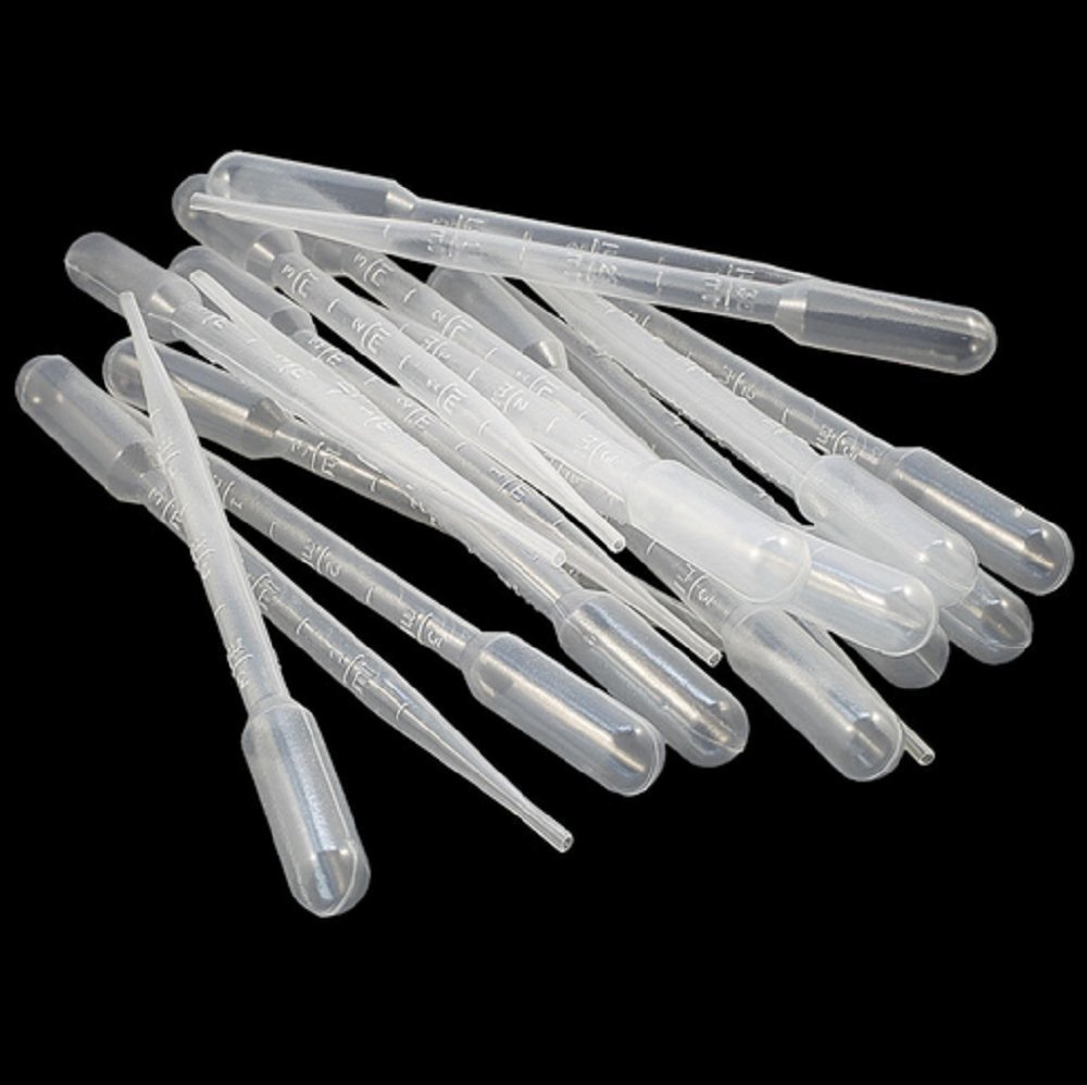 Lot de 100 pipettes Pasteur jetables graduées en plastique 3 ml