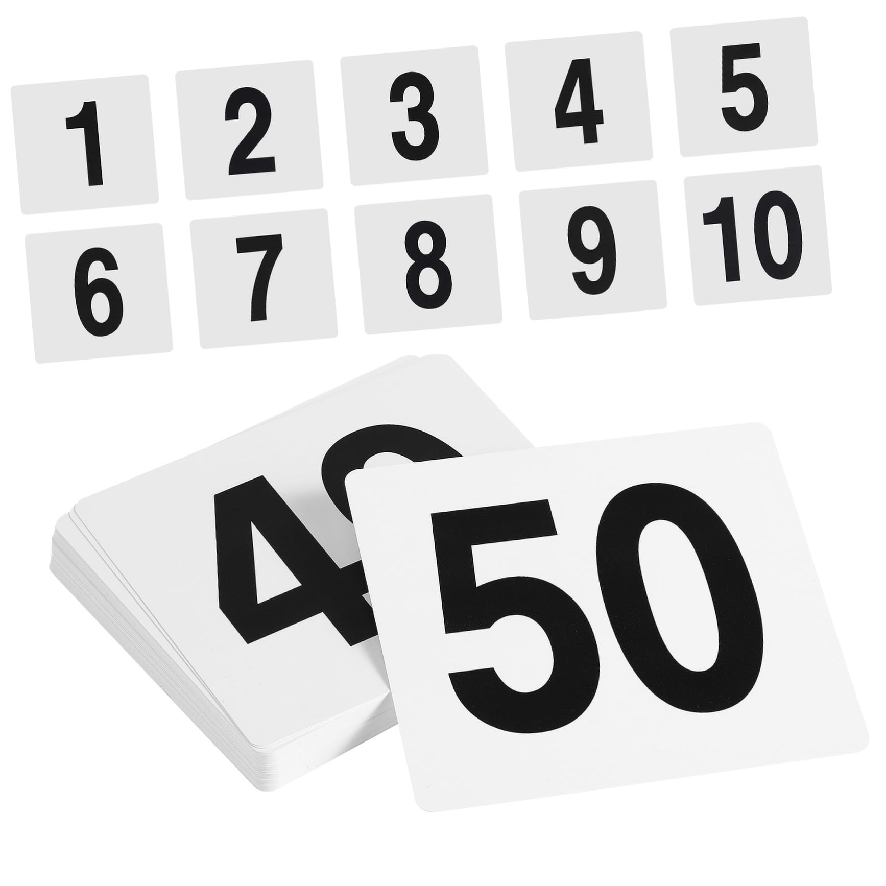 Garneck 50pcs Reusable Plastic Number Cards Numbered Signs for Events Weddings Restaurants and Classrooms Table Number Cards for Easy Setup and Versatile Usage