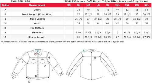 Miniatura 3 de Milwaukee Leather SFM1830 - Chaqueta de cuero negro y gris con triple puntada para hombre