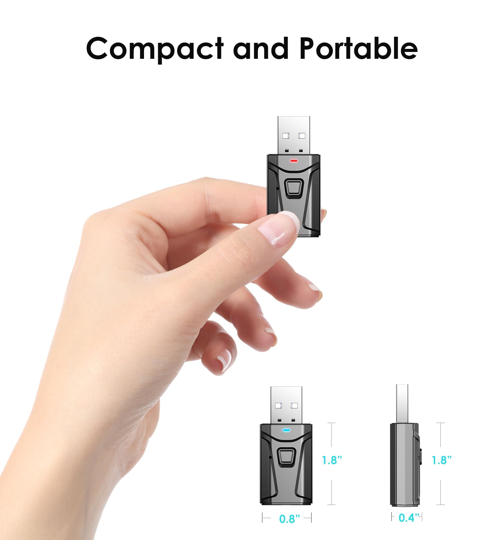 Adaptateur USB Bluetooth pour voiture - Transmetteur Bluetooth Plug & Play - Adaptateur AUX sans fil 3,5 mm pour TV, casque PC, stéréo TSNAM