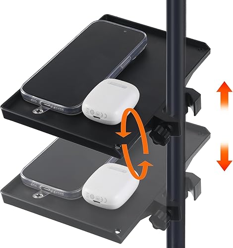 Miniatura 4 de Bandeja de soporte para micrófono, abrazadera de plástico en soporte firme para bandeja de estante, soporte de micrófono ajustable con capacidad de