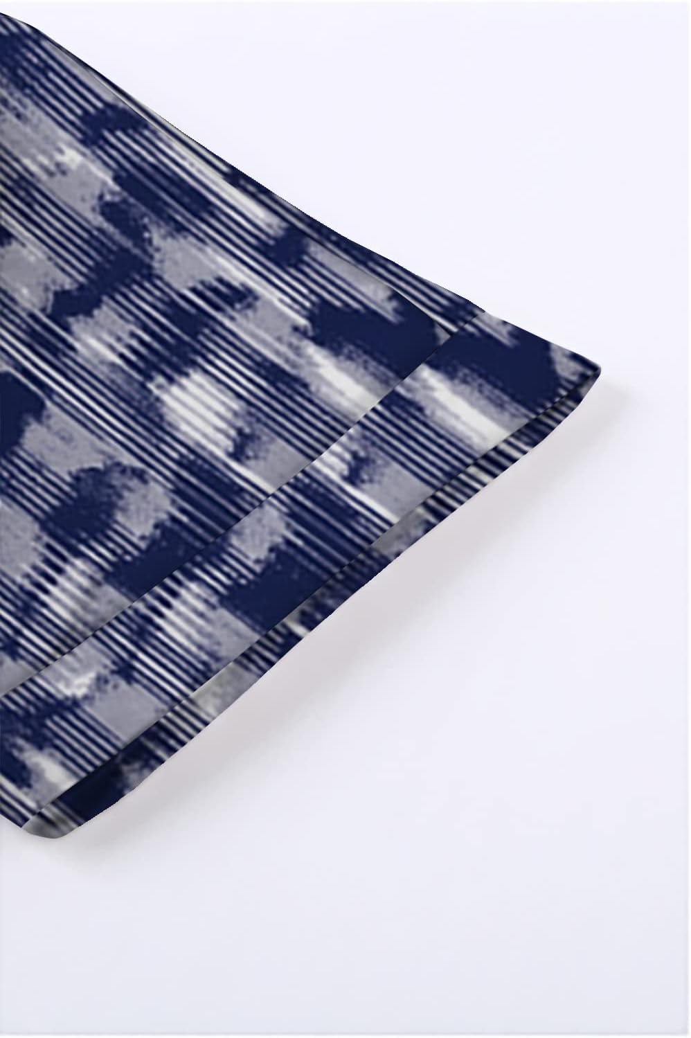 Necooer Womens V Neck Chiffon Blouse Casual Short Sleeve Striped Printed Shirts Tops (Medium,Z-Blue) - Image 5