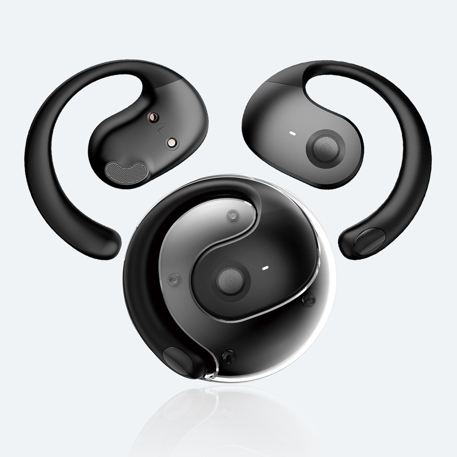 Auricolari senza fili Auricolari aperti Ows Cuffie Bluetooth per esterno Auricolare senza fili Appeso Auricolare IPX5 Impermeabile con Microfono Osso Conduzione Aria Auricolari per Sport