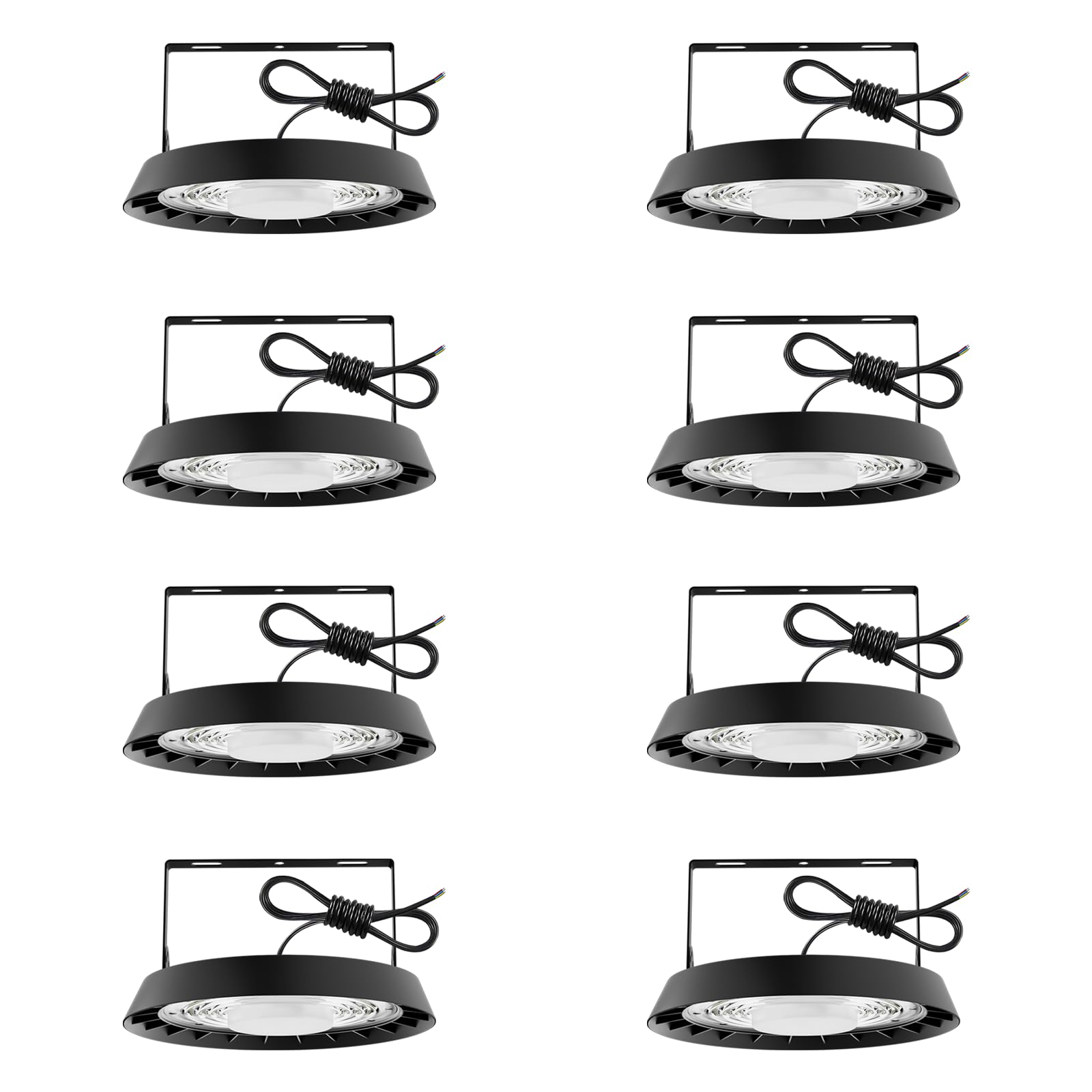 toobettp 200W UFO LED High Bay Light, 6500K Garage Light Daylight White IP65 Waterproof Workshop Light Flood Light with Cable Industrial Lamp for Workshop Garage Gym, 8 Pieces — image 1