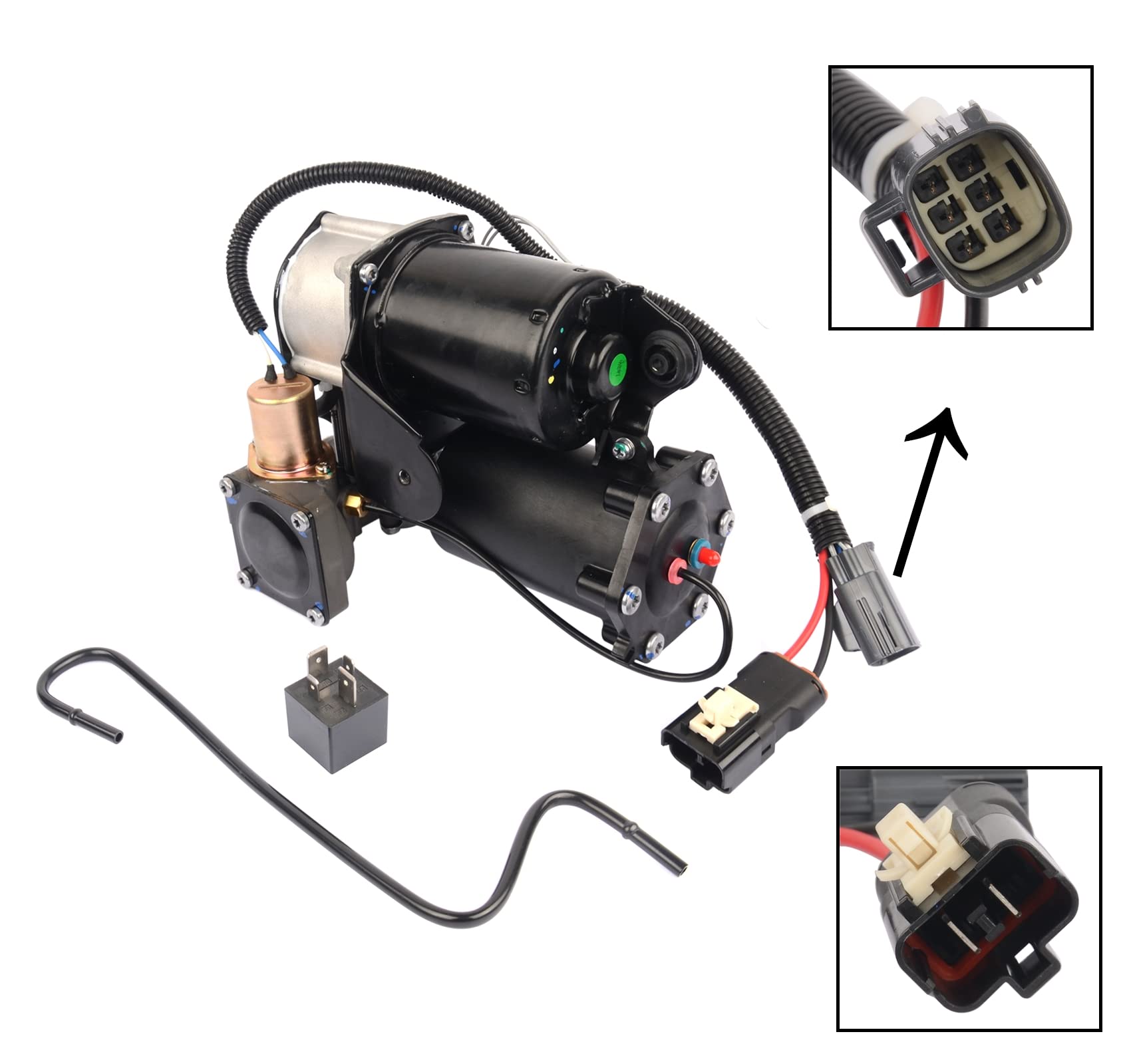 Bisenya Hitachi System Pompe de compresseur à suspension pneumatique et relais compatible avec Dis-covery 3 2004-2009 LR023964 LR015303 LR044360