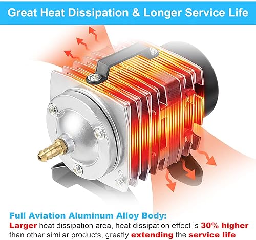 Miniatura 6 de DaToo Bomba de aire para acuario 18W 602 GPH 38Lmin 6 salidas Bombas de aire comerciales para peceras Sistemas hidropónicos Estanque
