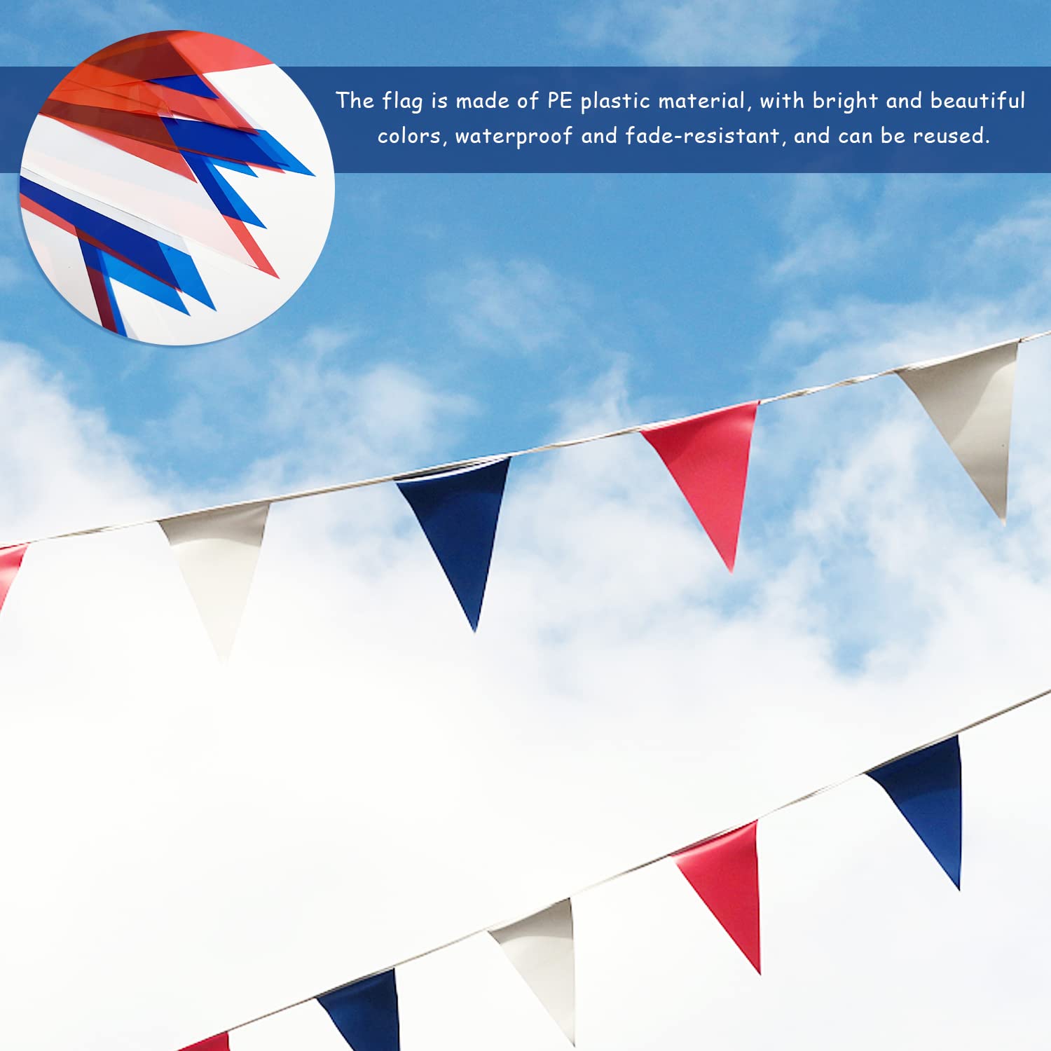 XZEIT 3PCS Bandiera Triangolare, Banner Di Gagliardetto, Ghirlanda Di Gagliardetto, Striscione Per Feste Bandierine Triangolari, per Compleanno