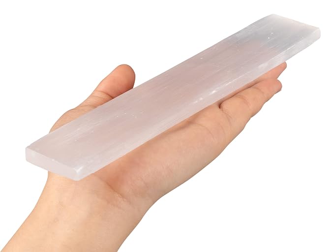 Wish Well Large Selenite Charging Plate, 7.5 Inches Selenite Crystal Plate | Ideal for Cleansing and Recharging Crystals and Healing Stones, Reiki, Meditation, Protection Crystal, Spiritual Gift & Decor