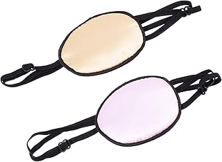 KALLORY 2 Pçs Máscara De Seda Única Tapa-Olho De Seda Tapa-Olho Ajustável Olho Esquerdo Olho Direito Máscara De Seda Para Crianças Máscara De Olho Para Dormir Tapa-Olho Adulto Tapa-Olho