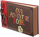 Scrapbook Photo Album,Our Adventure Book, Embossed Words Hard Cover Movie Up Travel Scrapbook for Anniversary, Wedding, Travelling, Baby Shower, etc (Adventure Book)