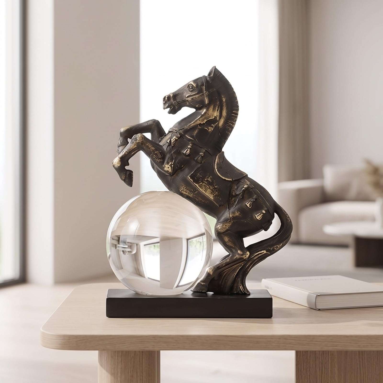 Colcolo Statuetta | Finitura Effetto Bronzo Antico, Scultura di, Dinamica, Decorazione, per Libreria, Dei Cavalli, Collezionisti, Da B