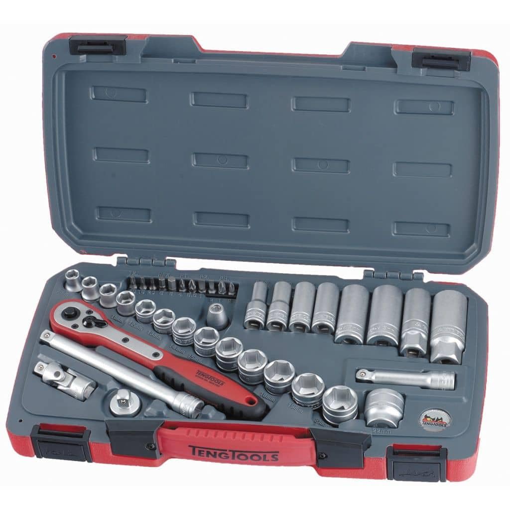 Teng Tools 39pc 3/8 Square Drive Metric Socket Set 8 - 22mm T3839